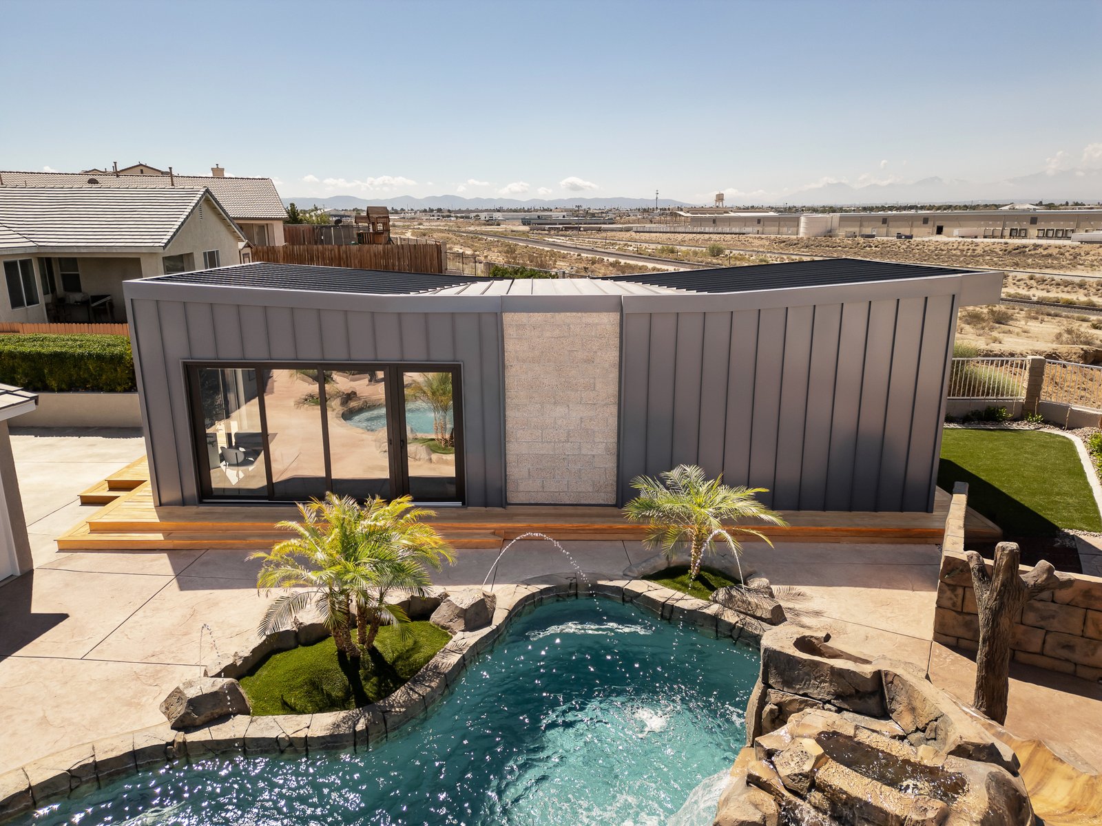 ADU Exterior - Pool area under construction